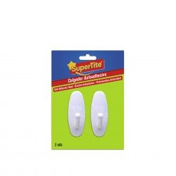Cabide Adesivo Plstico Branco 6cm Pack 2