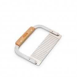 Cortador Batatas Madeira / Inox Ondulado 18.5cm