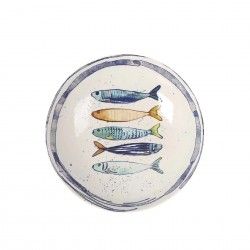 Prato Cermica Peixe Raso Liso 26X2cm