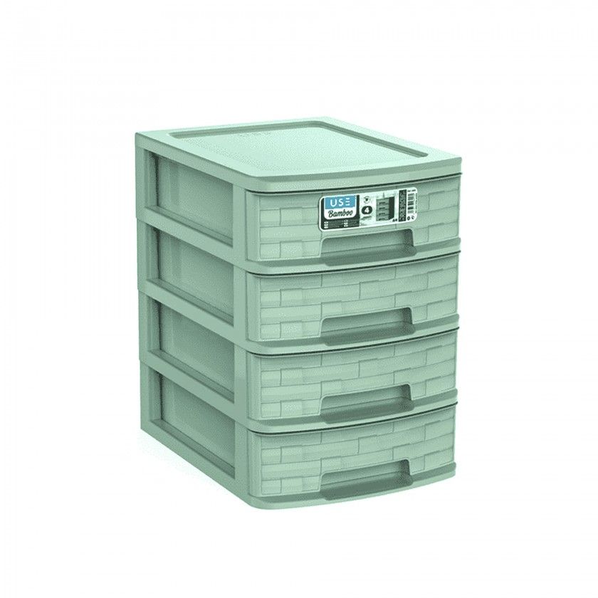Caixa Organizadora Bamboo 4 Gavetas A4 35X26X37cm