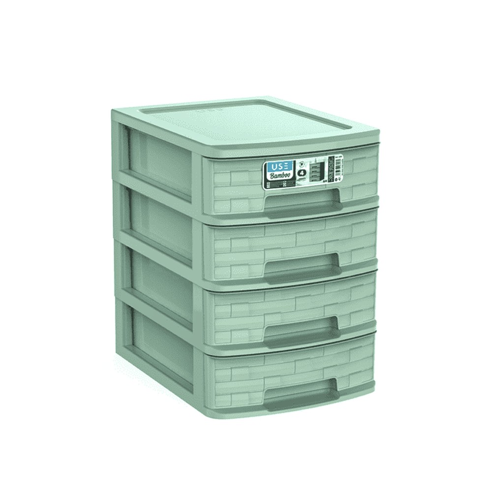 Caixa Organizadora Bamboo 4 Gavetas A4 35X26X37cm