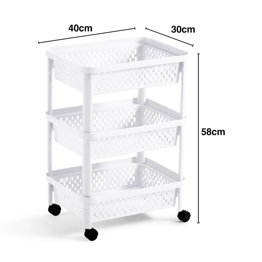 Carrinho Multifun��es com 3 Cestos 40X30X58cm