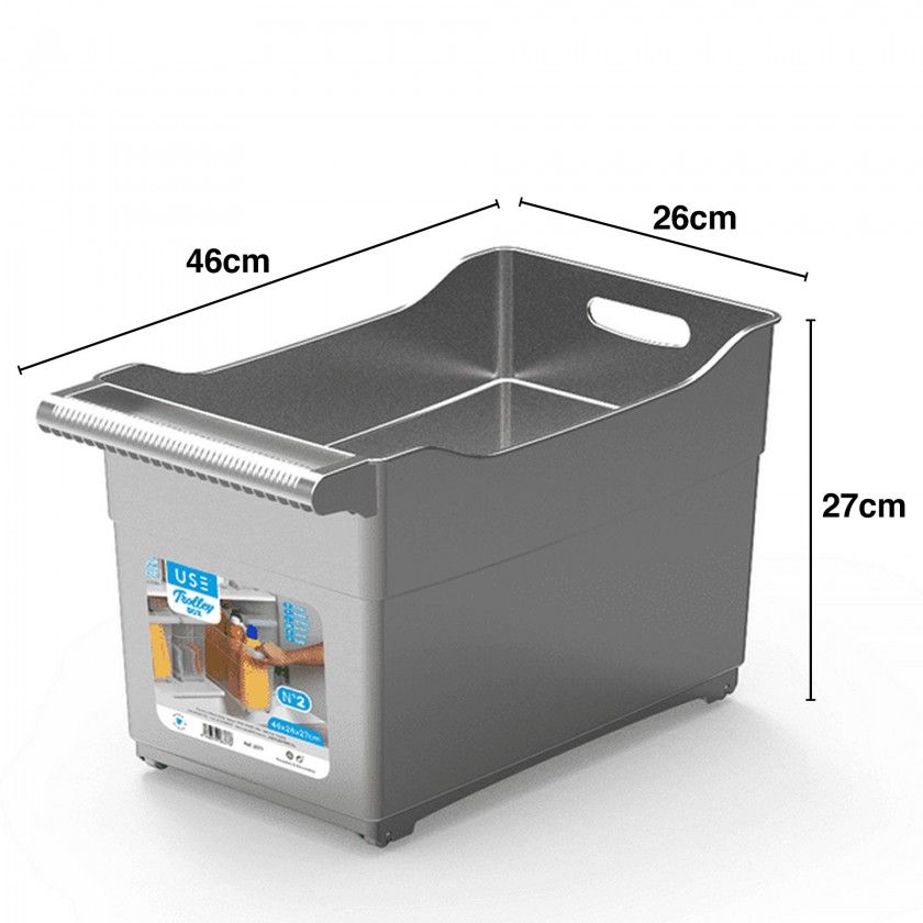 Organizador Trolley Cinza 46X26X27cm Organizador Trolley Cinza 46X26X27cm