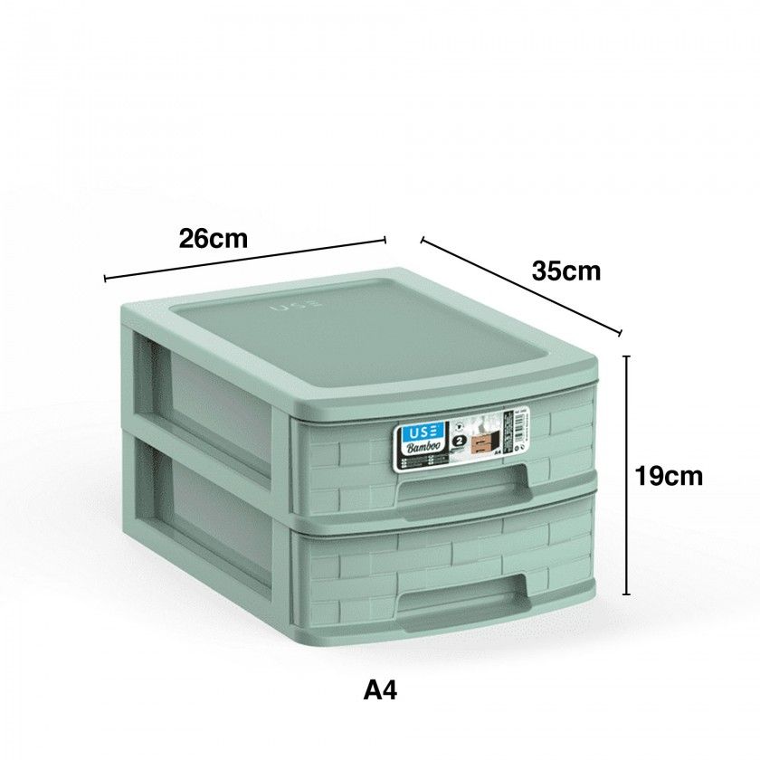 Caixa Organizadora Bamboo A4 2 Gavetas 35X26X19cm Caixa Organizadora Bamboo A4 2 Gavetas 35X26X19cm