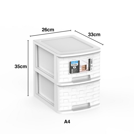 Caixa Organizadora Bamboo A4 2 Gavetas 35X26X33cm - Image product