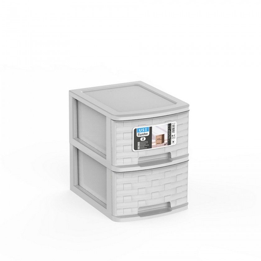 Caixa Organizadora Bamboo A4 2 Gavetas 35X26X33cm