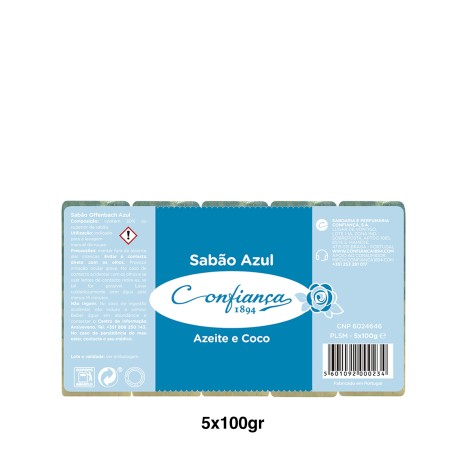 Sabão Confiança Barra Azul Pack 5X100gr - Image product