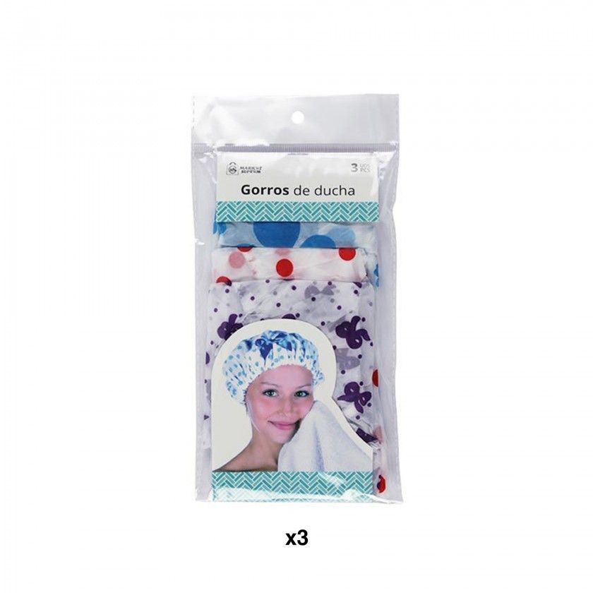 Touca para Duche Plstico Pack 3