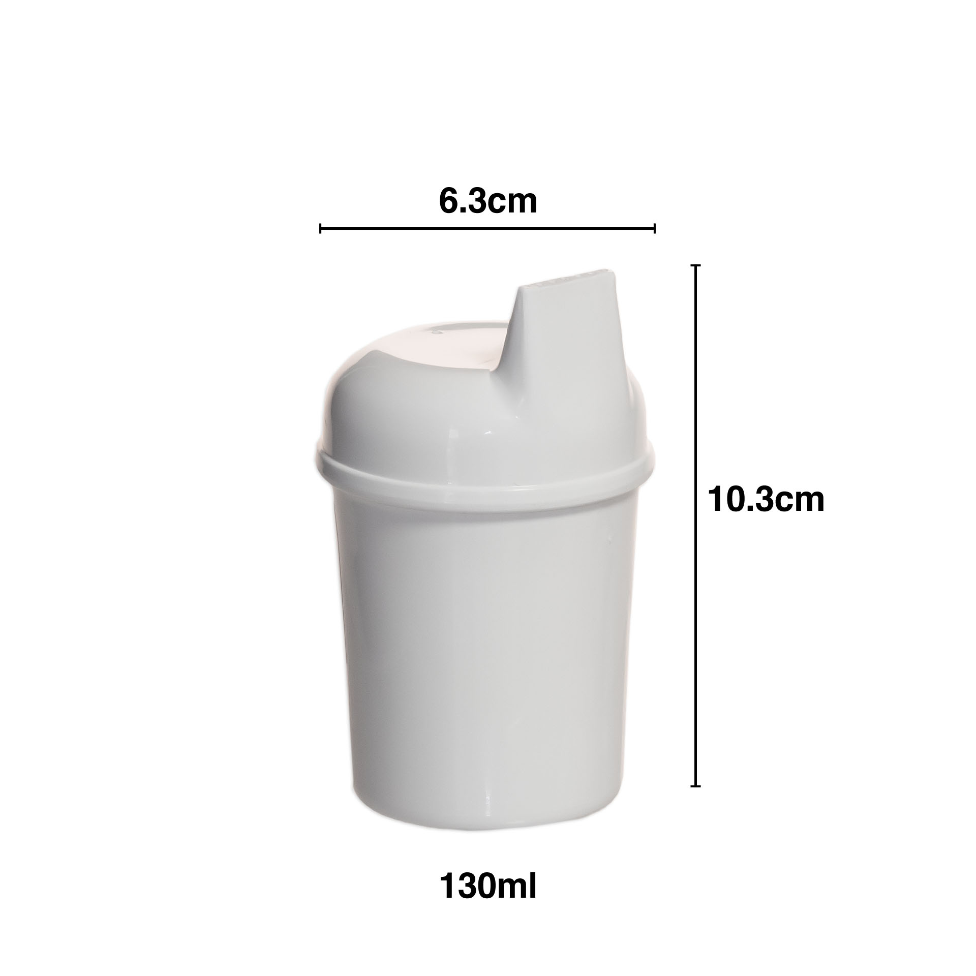 Copo Biberon Plástico 130ml 6.3X10.3cm