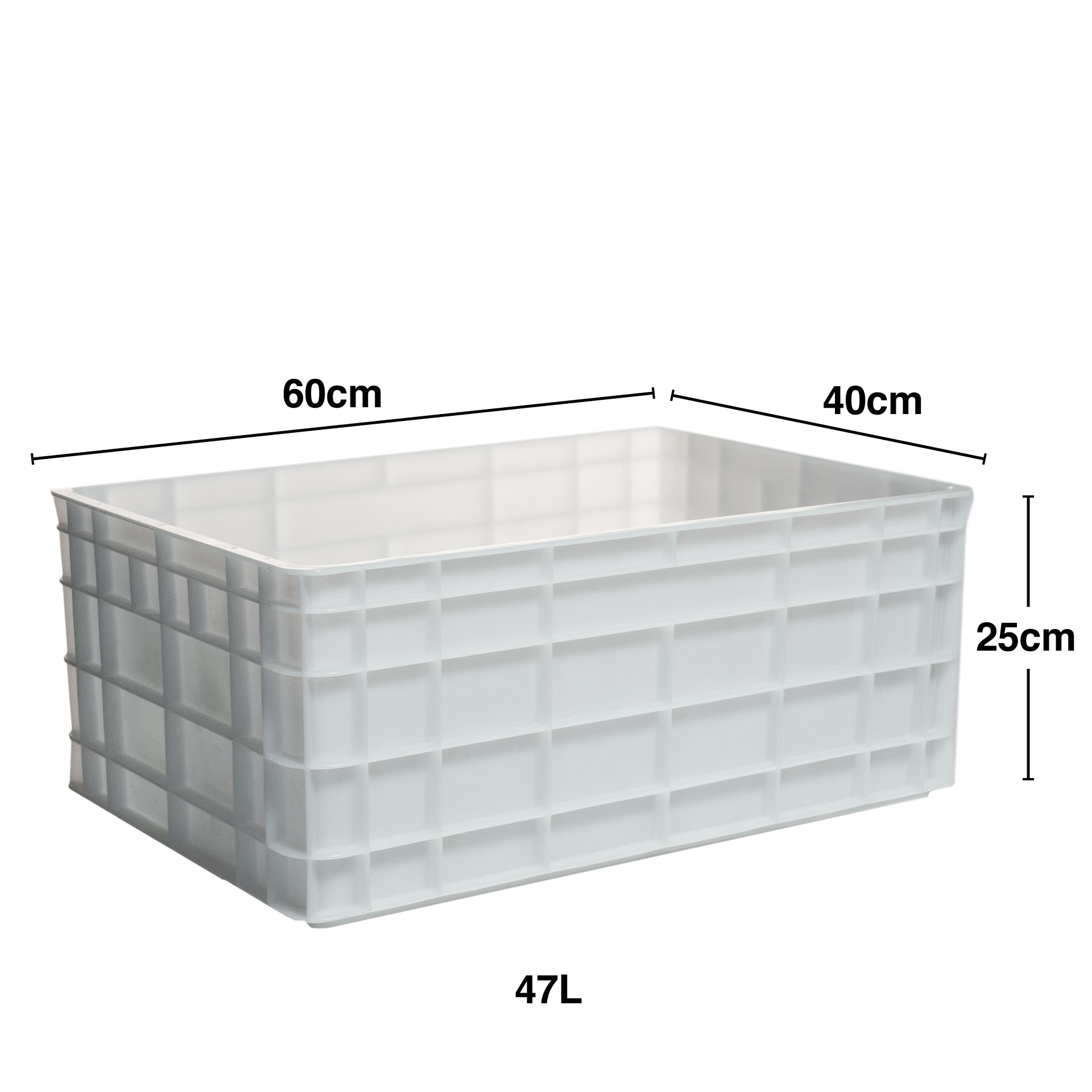 Caixa Contentora Fechada 47l 60X40X25cm