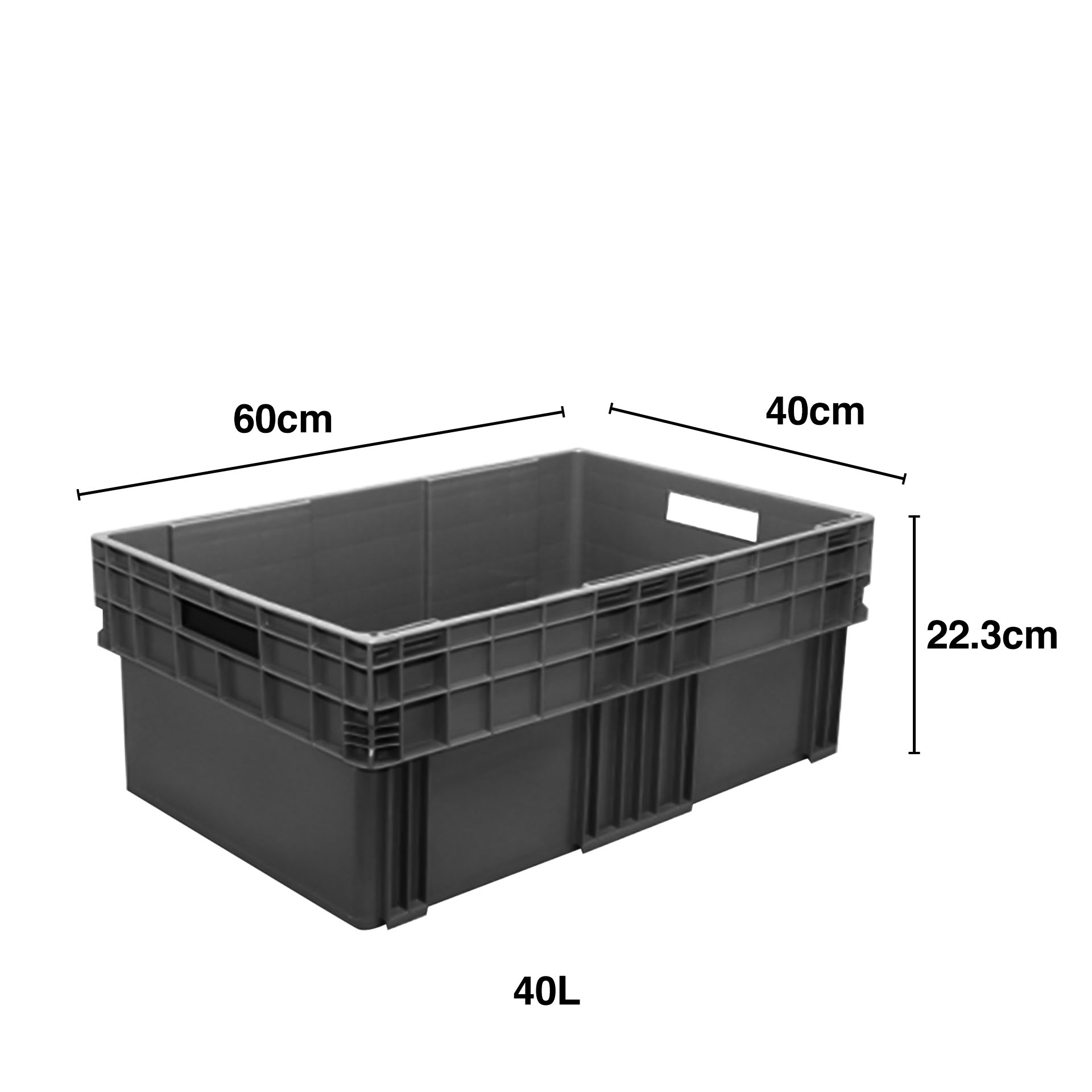 Caixa Contentora Fechada 40l 60X40X22.3cm
