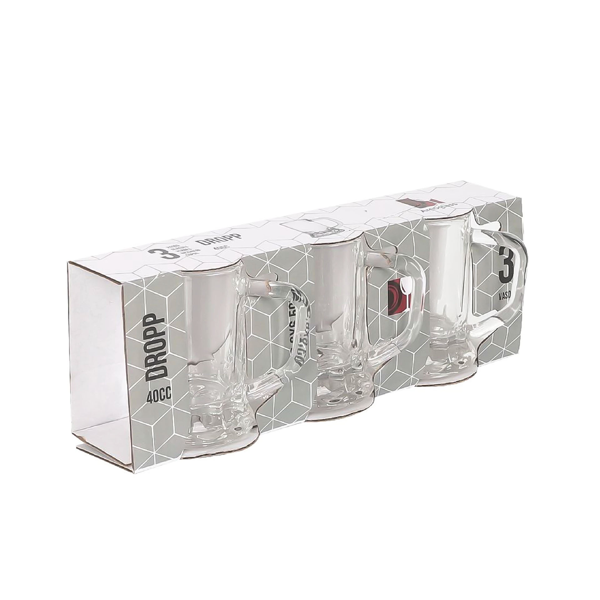 Copo Shot Dropp com Asa 40ml 4X6.5cm Pack 3