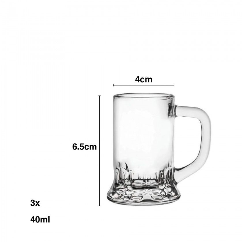 Copo Shot Dropp com Asa 40ml 4X6.5cm Pack 3 Copo Shot Dropp com Asa 40ml 4X6.5cm Pack 3