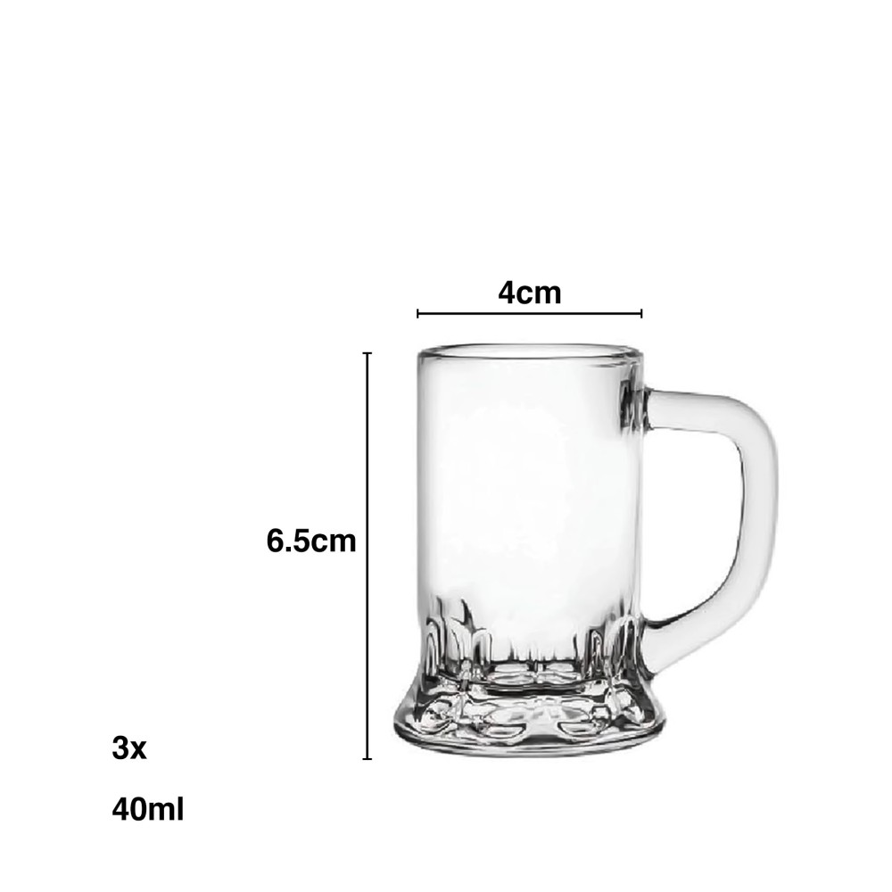 Copo Shot Dropp com Asa 40ml 4X6.5cm Pack 3