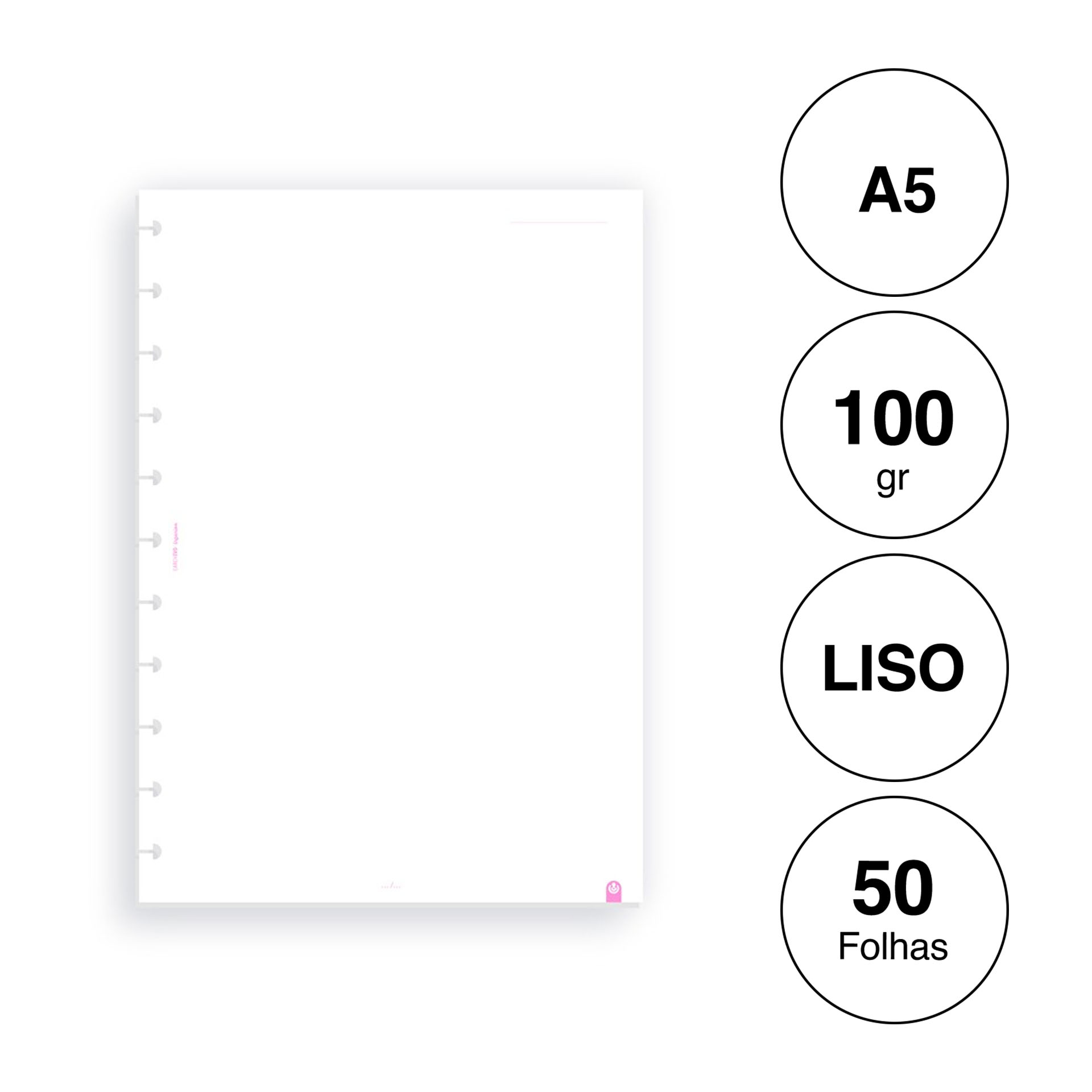 Recarga para Caderno Ingeniox A5 Liso 50F 100gr