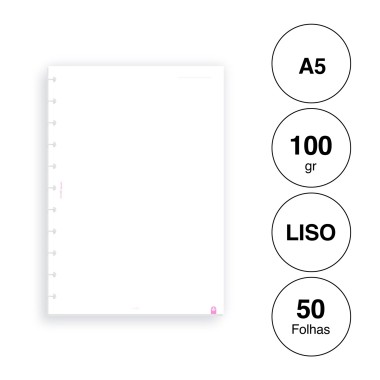 Recarga para Caderno Ingeniox A5 Liso 50F 100gr