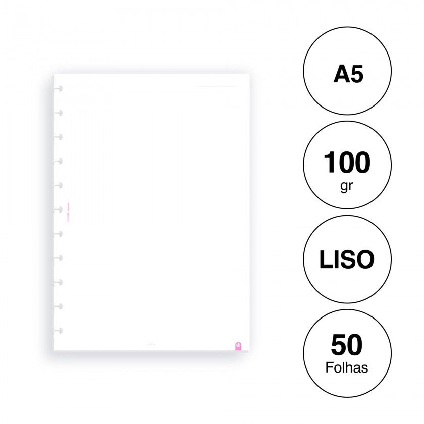 Recarga para Caderno Ingeniox A5 Liso 50F 100gr Recarga para Caderno Ingeniox A5 Liso 50F 100gr