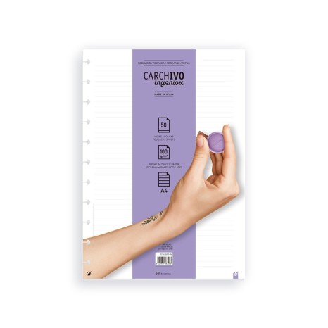 Recarga para Caderno Ingeniox A4 Pautado 50F 100gr - Image product