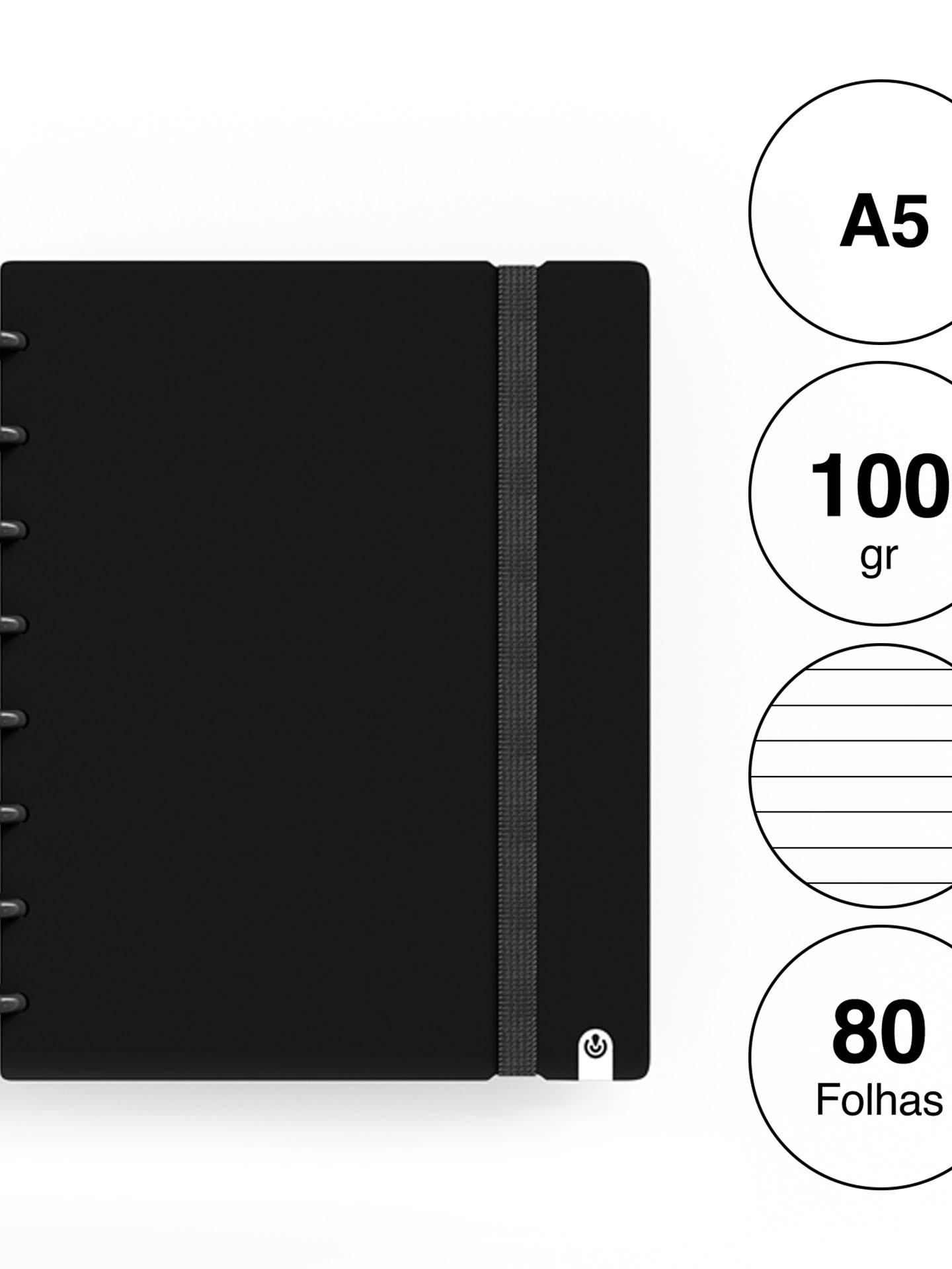 Caderno Ingeniox Pautado A5 Cor Sólida 80F 100gr
