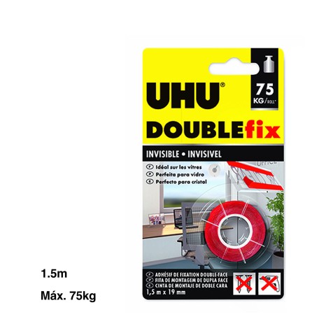 Fita Cola Uhu Doublefix Dupla Face Invisível 1.5mX19mm - Image product
