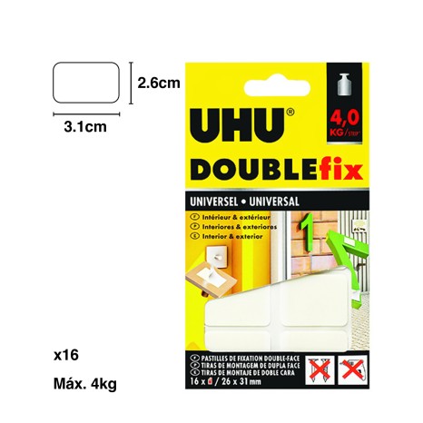 Tira Uhu Doublefix Dupla Face Universal 26X31mm Pack 16 - Image product
