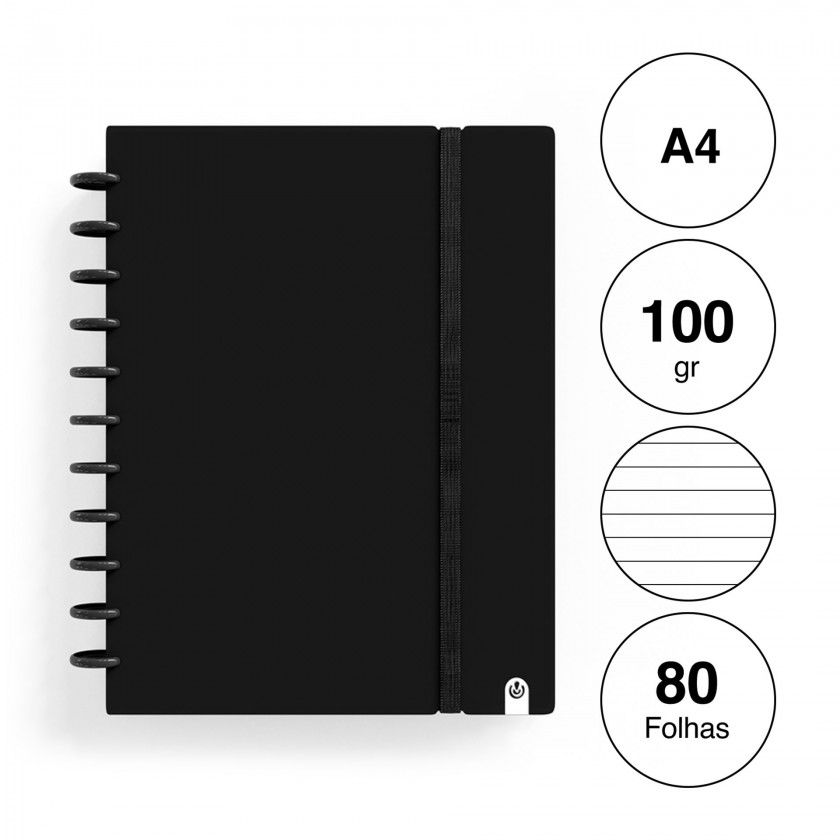 Caderno Ingeniox Pautado A4 Cor S�lida 80F 100gr