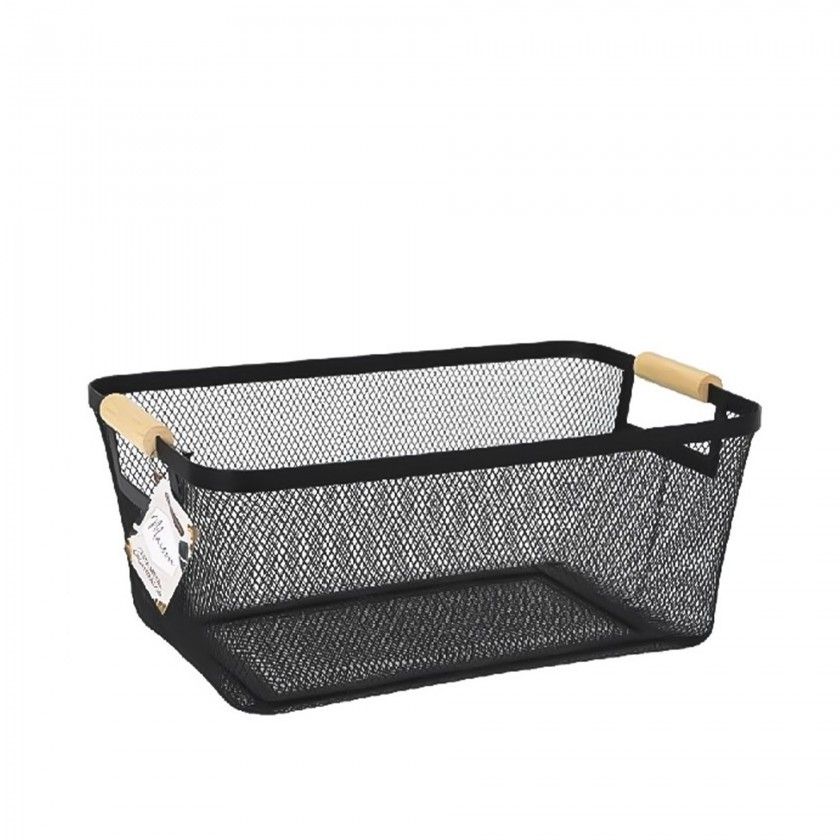 Cesto Rede Metal Asa Madeira Cesto Rede Metal Asa Madeira