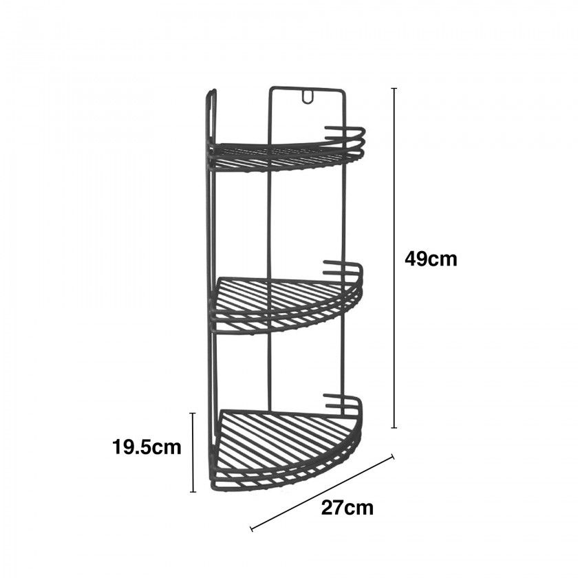 Estante Organizadora Canto 3 Prateleiras 49X19.5X27cm Estante Organizadora Canto 3 Prateleiras 49X19.5X27cm
