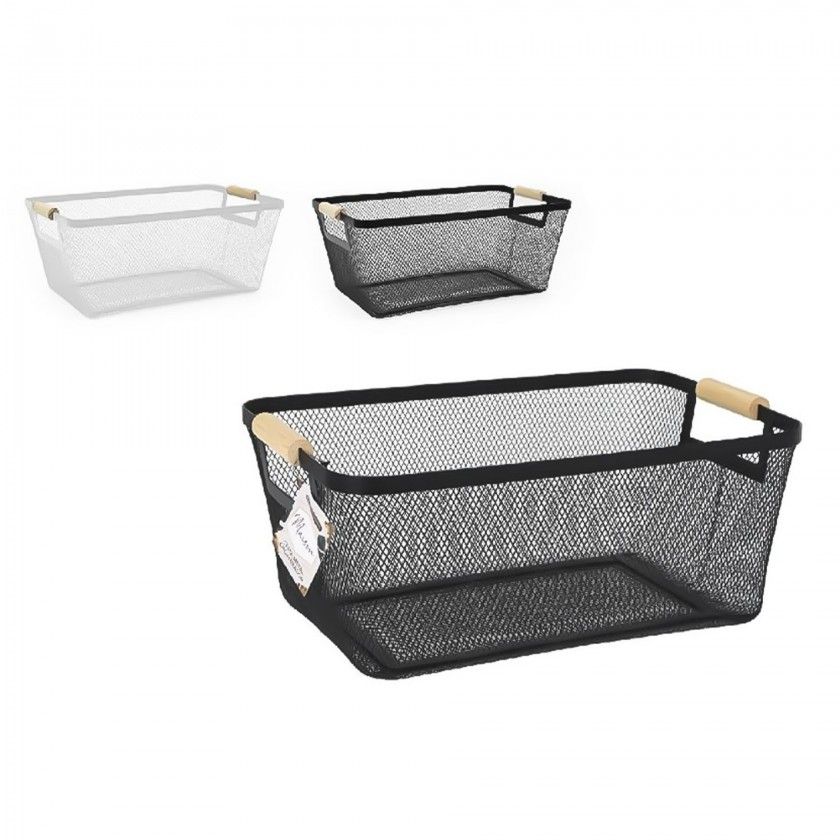 Cesto Rede Metal Asa Madeira Cesto Rede Metal Asa Madeira