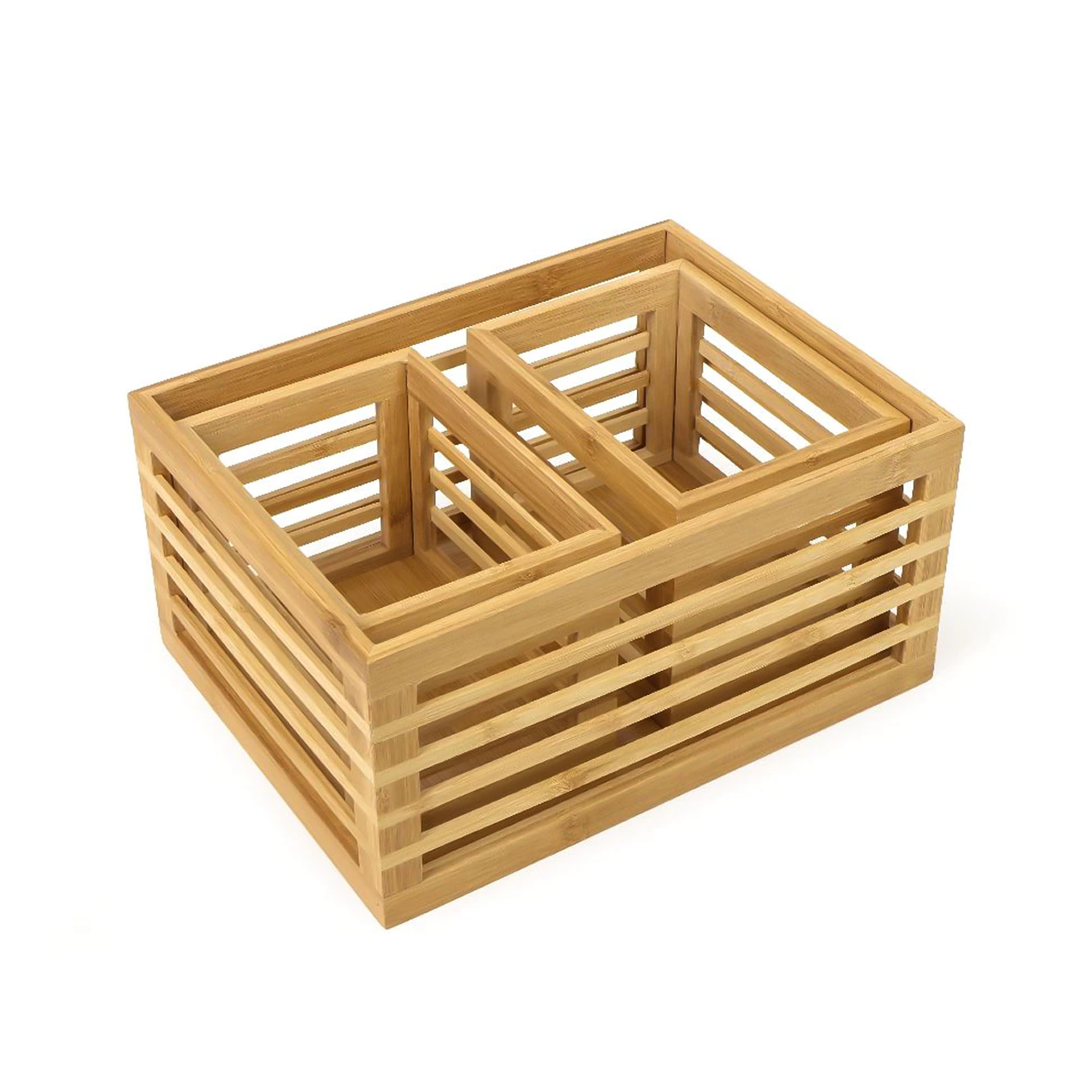 Cesto Arrumação Bambu 30/18/18cm Pack 3
