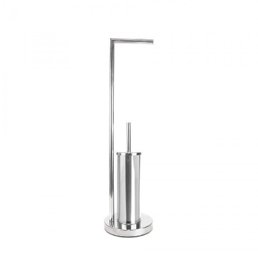 Suporte Rolo Papel Higinico + Escovilho Wc 18.5X74cm