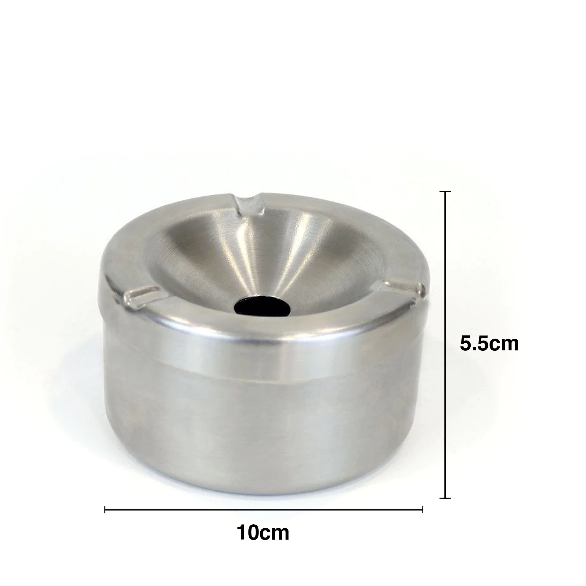 Cinzeiro Água Inox Redondo 10X5.5cm
