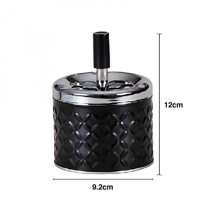 Cinzeiro Push Diamond Redondo 9.2X12cm Cinzeiro Push Diamond Redondo 9.2X12cm