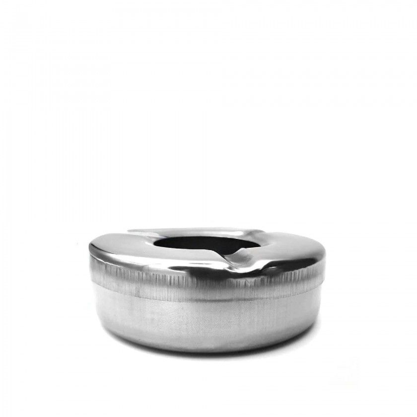 Cinzeiro Inox Redondo Cinzento 11X3cm