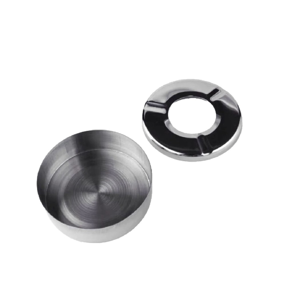 Cinzeiro Inox Redondo Cinzento 11X3cm