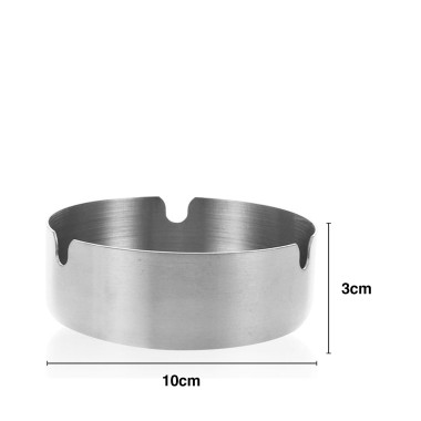 Cinzeiro Inox Redondo Cinzento