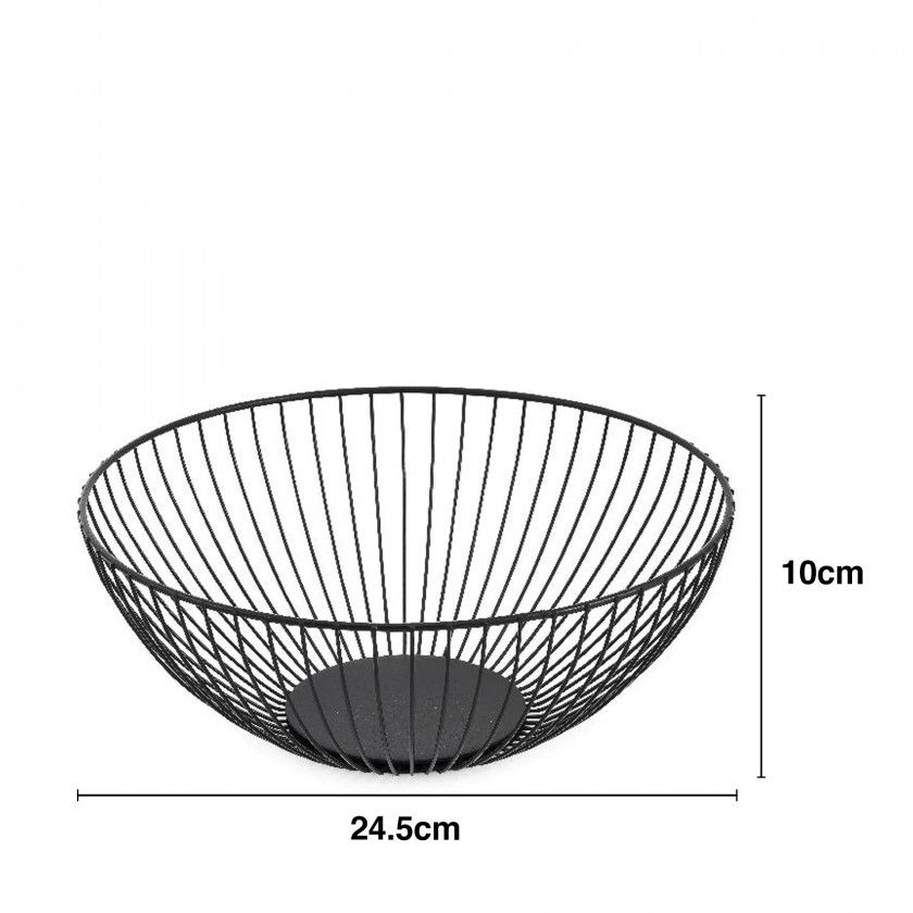 Fruteira Metal Redondo Preta 24.5X10cm Fruteira Metal Redondo Preta 24.5X10cm