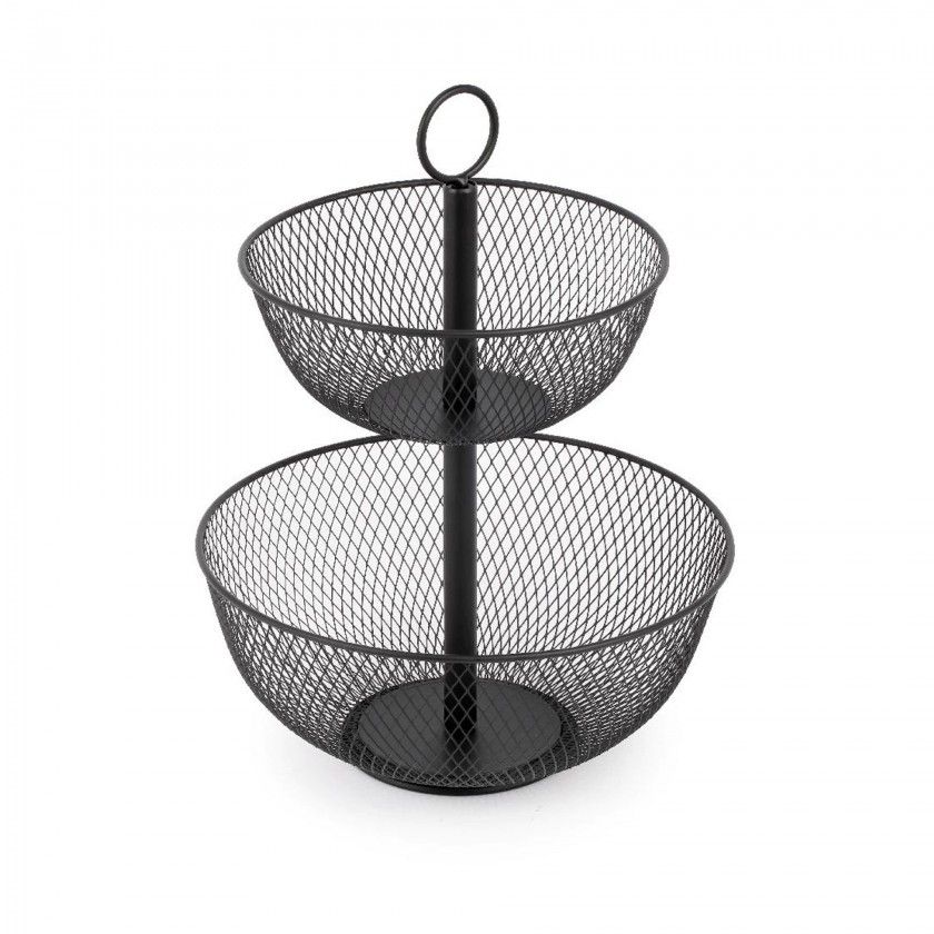 Fruteira Metal 2 Andares Cor Mate 31X31X41cm