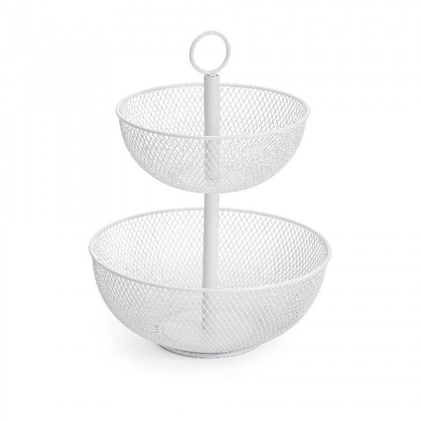 Fruteira Metal 2 Andares Cor Mate 31X31X41cm Fruteira Metal 2 Andares Cor Mate 31X31X41cm