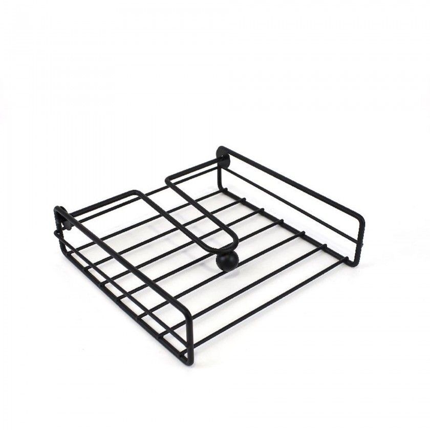 Porta Guardanapos Metal Preto 19X19X5cm Porta Guardanapos Metal Preto 19X19X5cm
