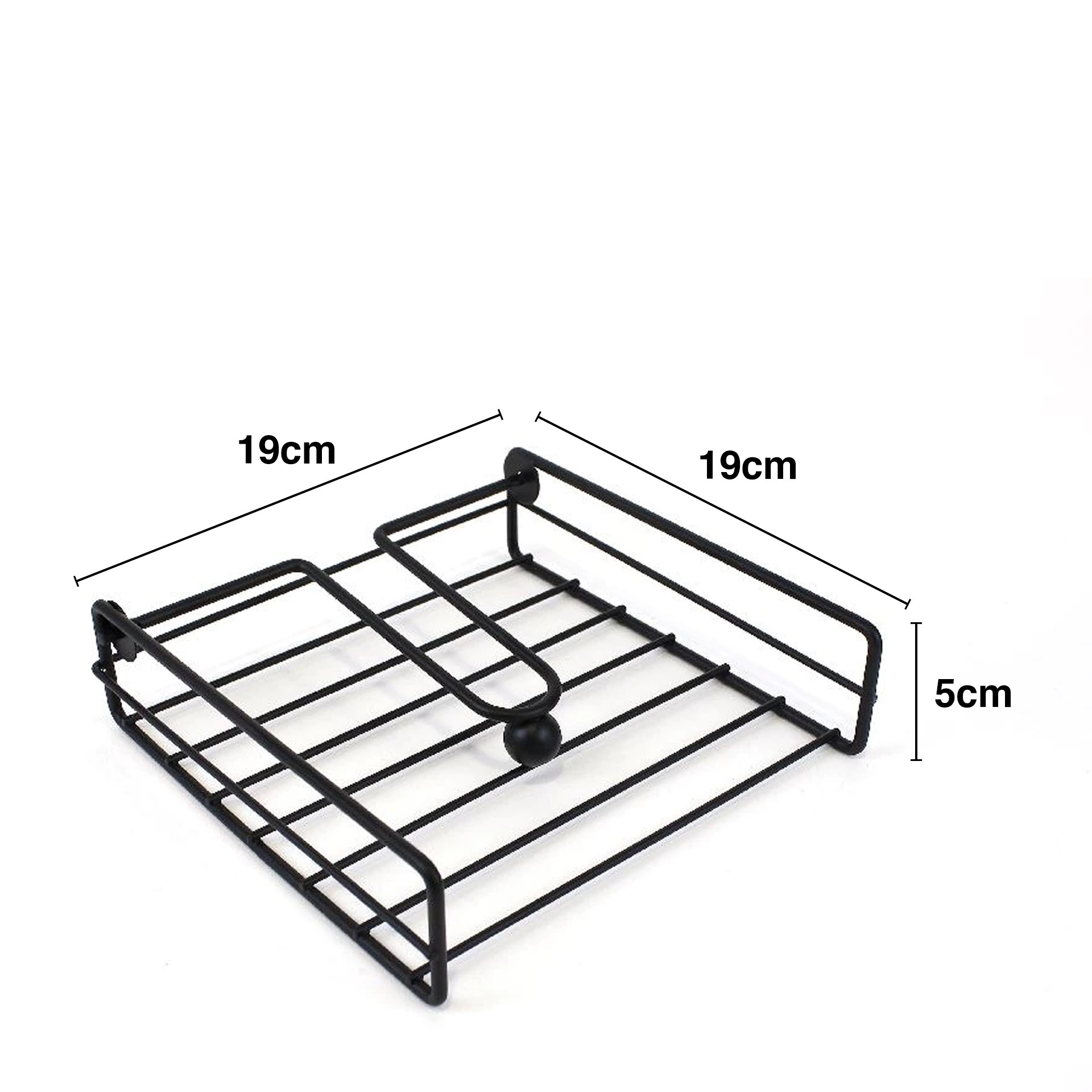 Porta Guardanapos Metal Preto 19X19X5cm