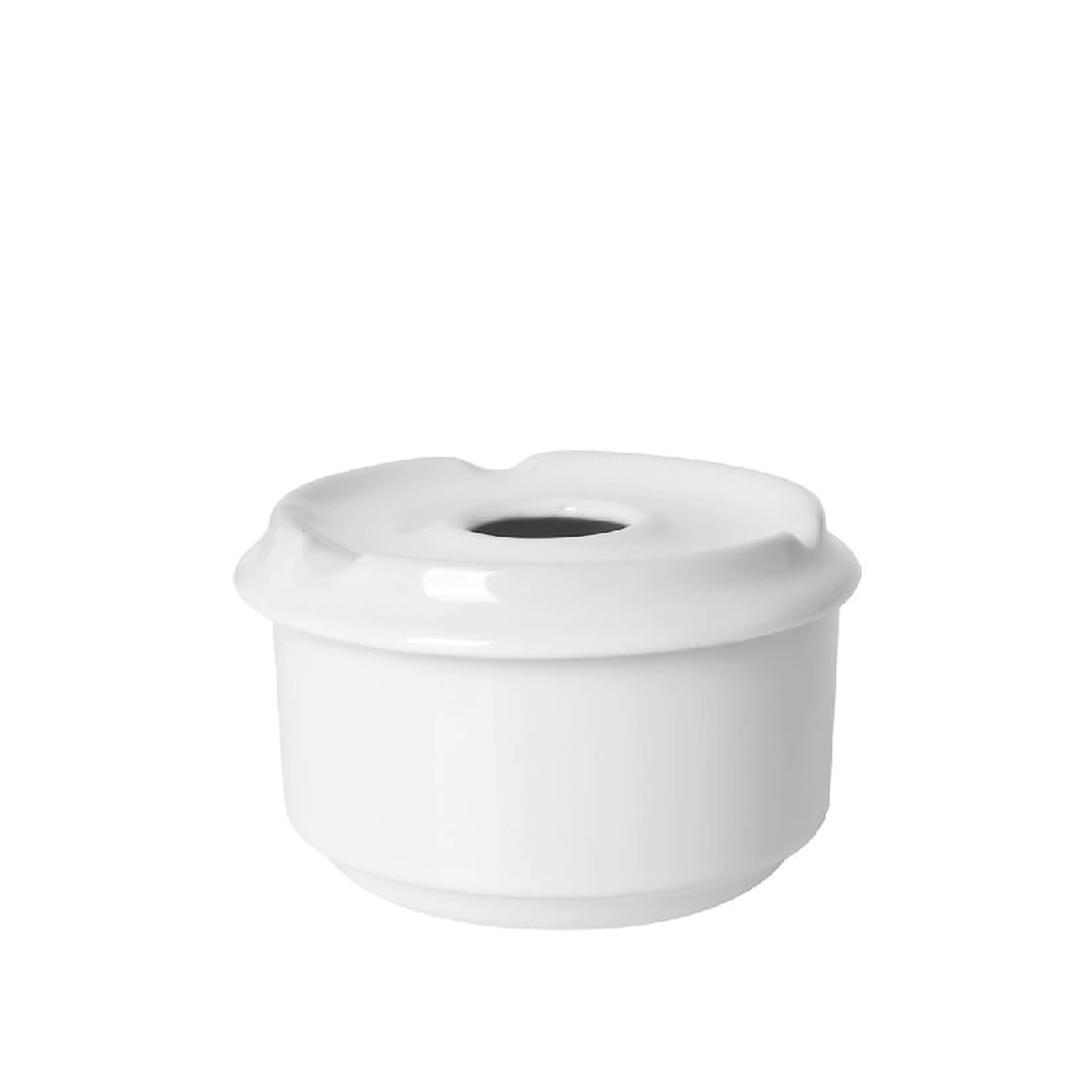 Cinzeiro Água Porcelana Redondo Branco 11X7cm