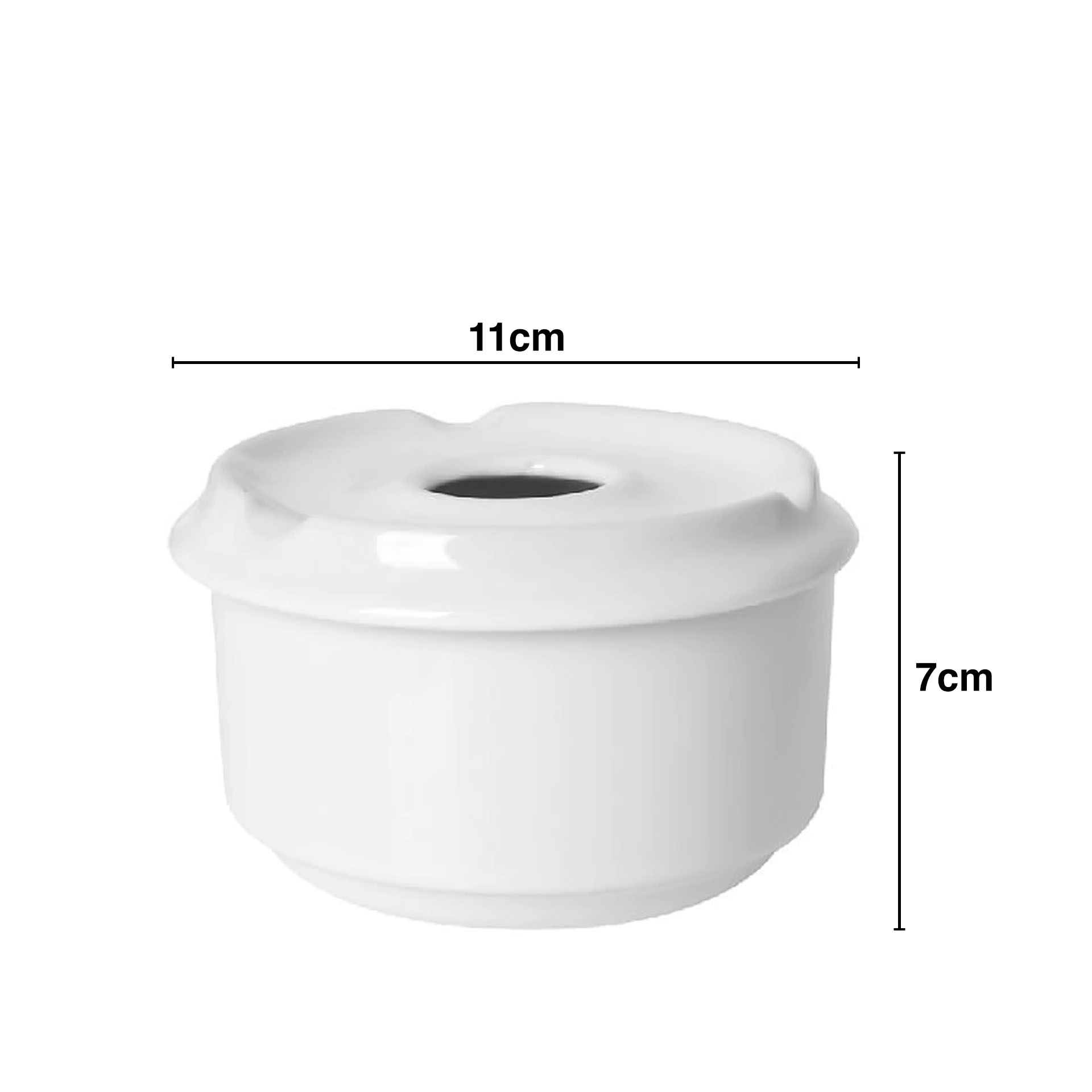Cinzeiro Água Porcelana Redondo Branco 11X7cm
