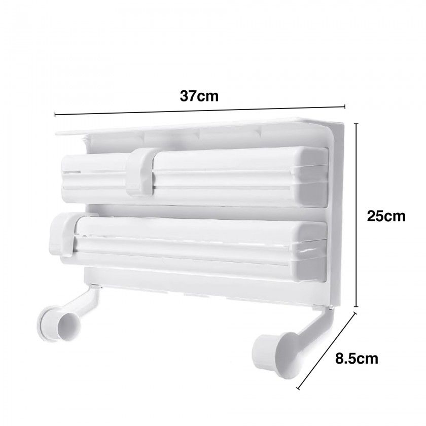 Dispensador Plástico Triplo Rolos Cozinha 37X8.5X25cm Dispensador Plástico Triplo Rolos Cozinha 37X8.5X25cm