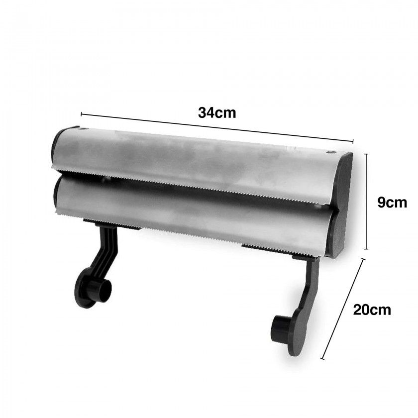 Dispensador Inox Triplo Filme / Alumnio / Papel 34X20X9cm