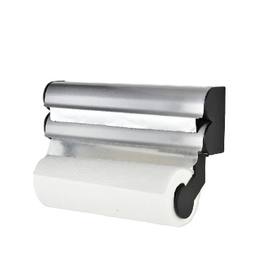 Dispensador Inox Triplo Filme / Alum�nio / Papel 34X20X9cm