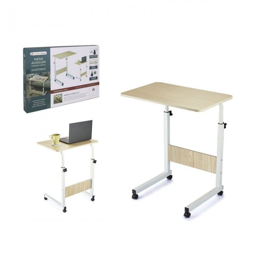 Mesa Apoio Madeira com Rodas 50X40X89cm Mesa Apoio Madeira com Rodas 50X40X89cm