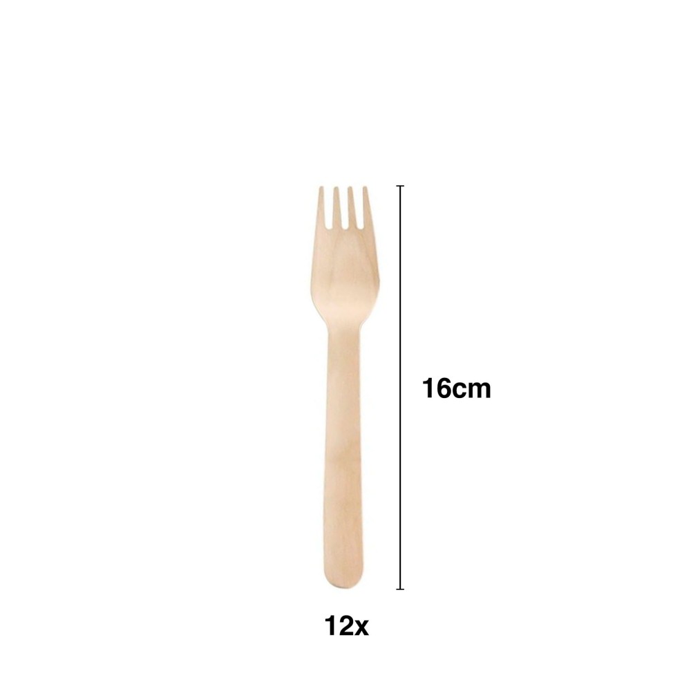 Talher Madeira Garfo 16cm Wooow Pack 12