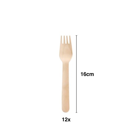 Talher Madeira Garfo 16cm Wooow Pack 12 - Image product
