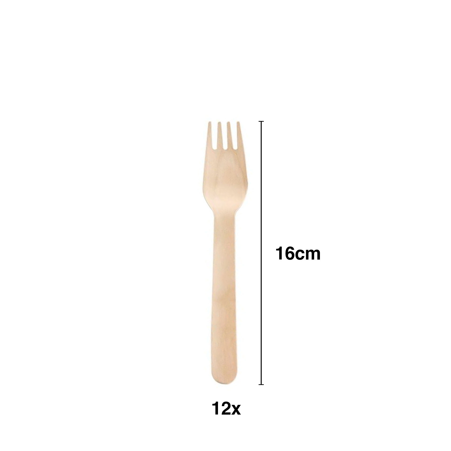 Talher Madeira Garfo 16cm Wooow Pack 12